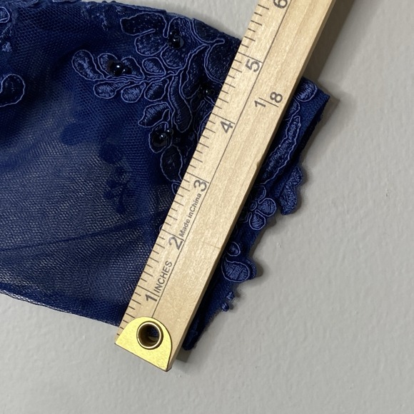 JJ's House Floor Length‎ Mother of Bride Groom Dress Blue Chiffon Lace Size 2/4 - Picture 5 of 14